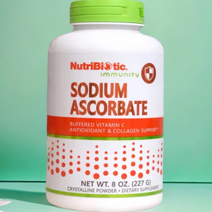 美国NutriBiotic 维生素C提高免疫抗坏血酸钠结晶粉227克抵御氧化