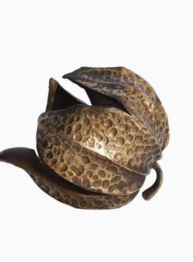 新中式现代棉花壳灯笼果几何造型摆件样板房售楼处玄关软装饰品