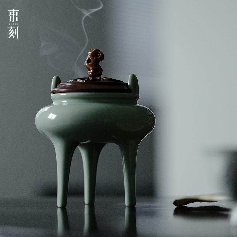 束刻 纯手工仿宋三足香炉带木盖香薰炉盘香炉家用创意香道器摆件,畜牧/养殖物资,畜牧/养殖器械,淘宝优惠券,粉丝福利购,淘宝优惠卷