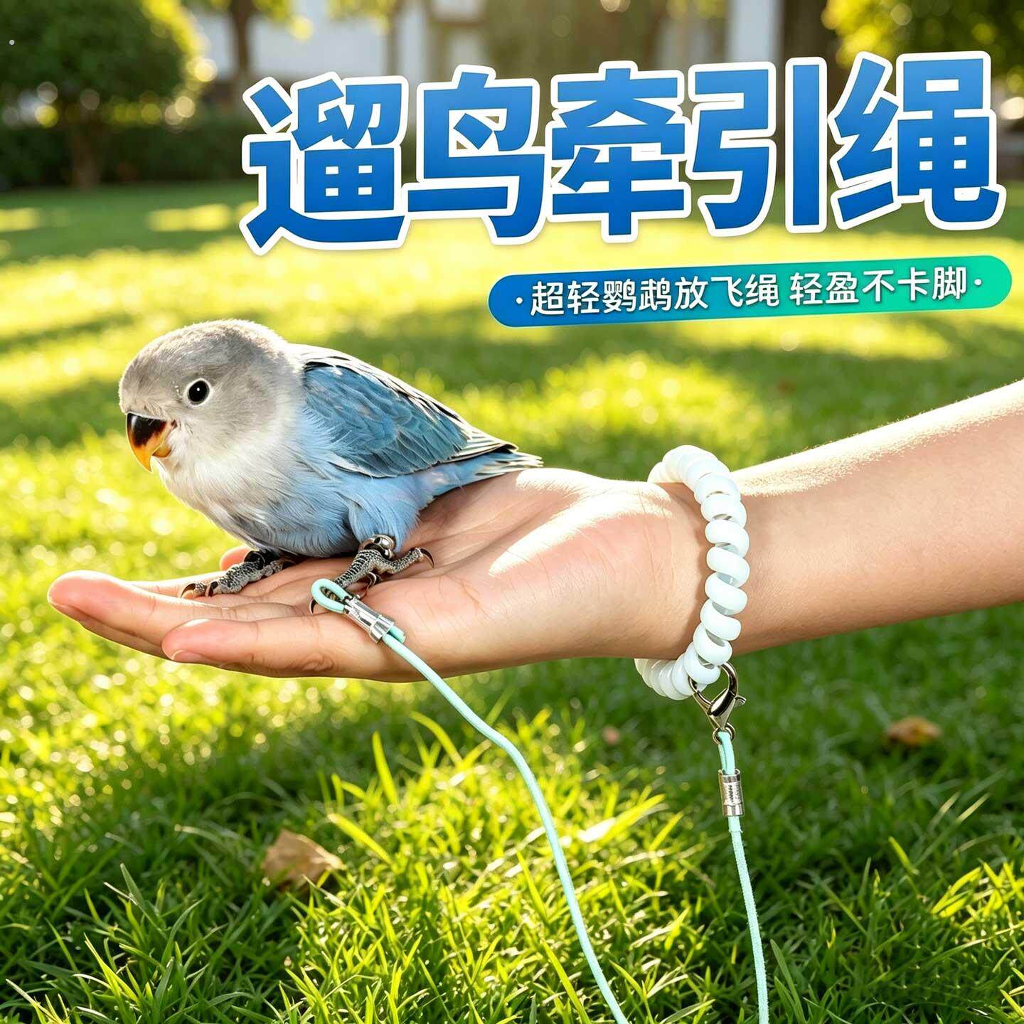 鹦鹉放飞绳专用超轻训练绳外出不伤脚小太阳脚环脚链遛鸟虎皮牡丹