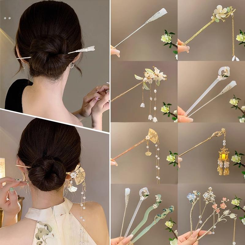 古风发簪簪子女新中式2024新款发钗子简约现代高级感盘发汉服头饰