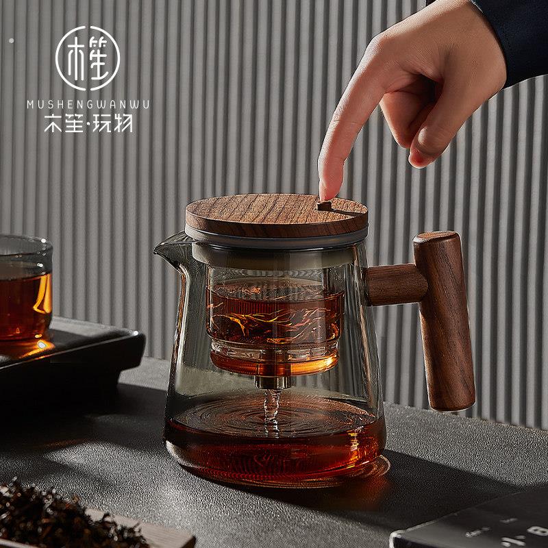 玻璃飘逸杯泡茶壶一键茶水分离过滤冲茶神器家用功夫茶具