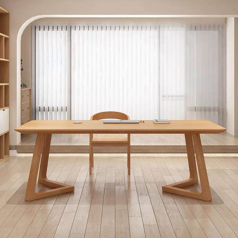 现代简约全实木桌客厅书法桌实木大书桌简约学习阅读桌家用办公桌