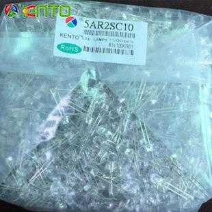 专业F5短脚白发高红发光二极管5mm有边红色LED反极性红光