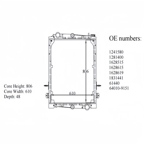 卡车散热器用于DAF1241580128140016285151628615