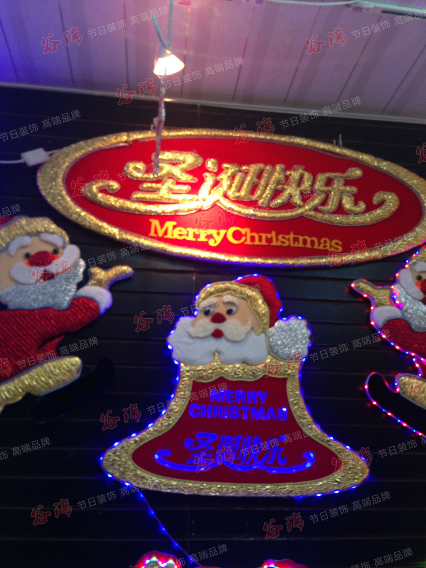 专业大型灯光圣诞树皱金布【工】艺皱金雪人、圣诞鹿