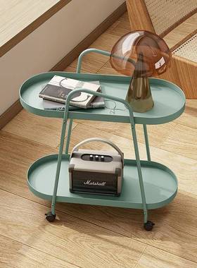 北欧沙发边几可移动简约现代客厅创意小茶几轻奢角几带轮推车边柜