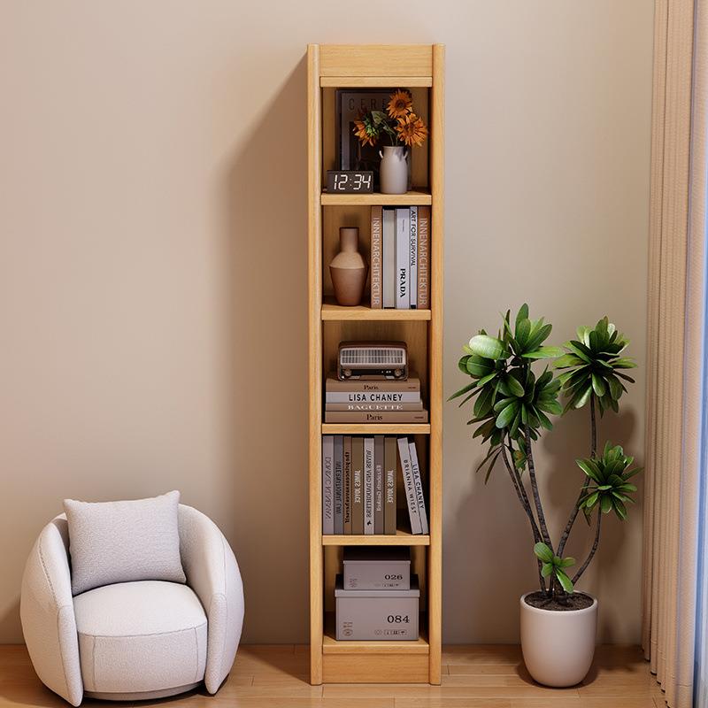 实木书架现代简约家用小型置物架客厅落地转角书柜卧室简易收纳柜