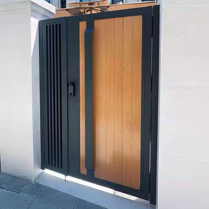 庭院门铝艺门乡村花园栅栏门铝合金别墅大门对开门户外单双开铁艺