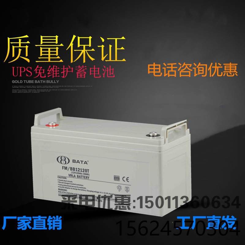 BATA鸿贝蓄电池12V100AH FM/BB12100T铅酸免维护UPS EPS电源机房