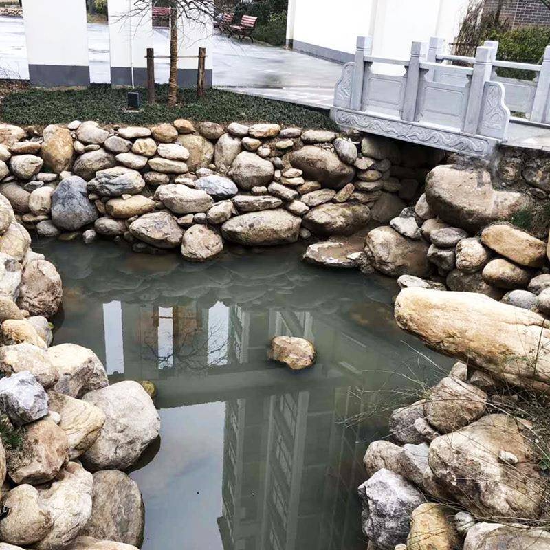 水冲石溪滩石园林景观石大型河滩鹅卵石驳岸石厂