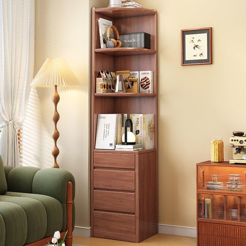 转角柜实木置物架靠墙边拐角柜客厅收纳柜小户型卧室床边书柜边柜