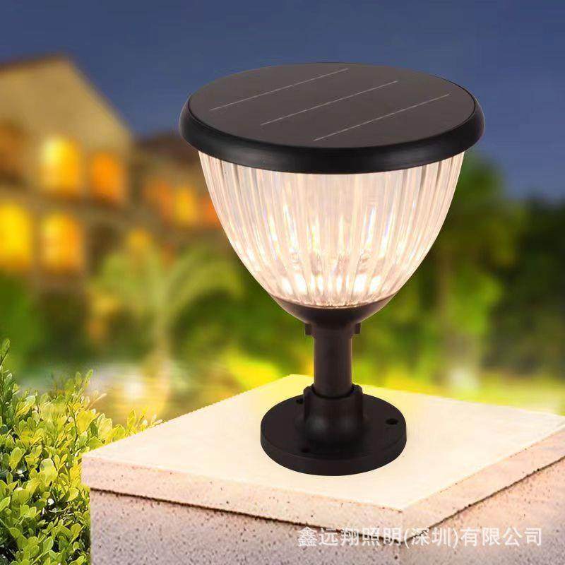 LED太阳能柱头灯庭院灯户外防水花园别墅柱头围墙七彩景观灯