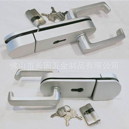 长固时尚铝合金玻璃门锁推拉无框玻璃门办公商用锁单双门