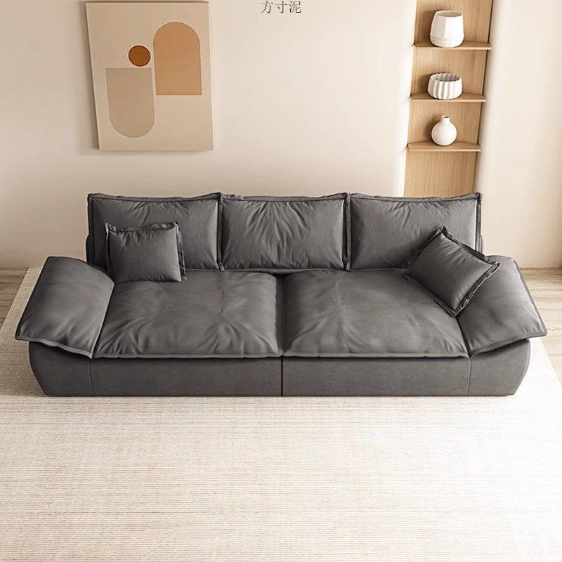 意式极简科技布艺沙发客厅小户型现代简约轻奢三人位直排帆船沙发