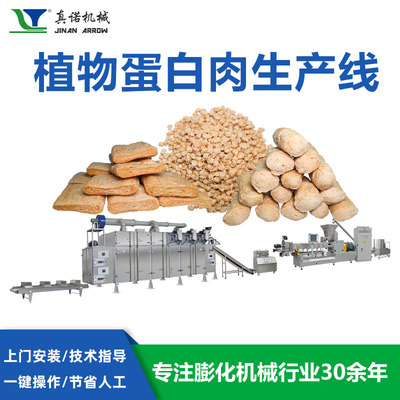 真诺双螺杆设备ETT65制大豆花生拉丝蛋白 双蛋白配比 纹理劲道