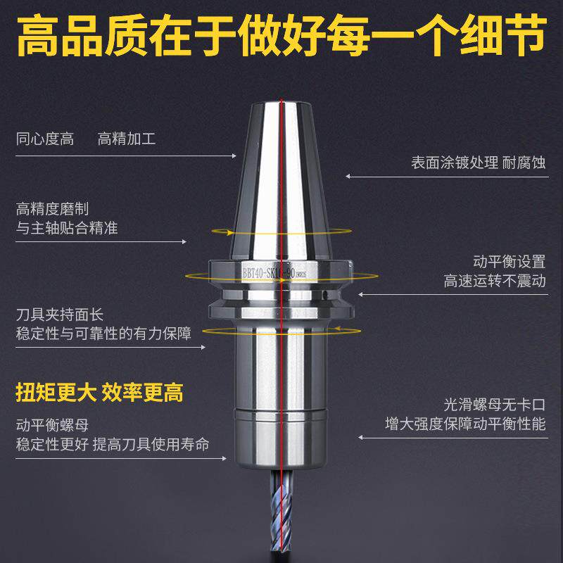 BBT刀柄bt30bt40bbt50er16er20er25er32高精高速双面锁紧数控刀柄
