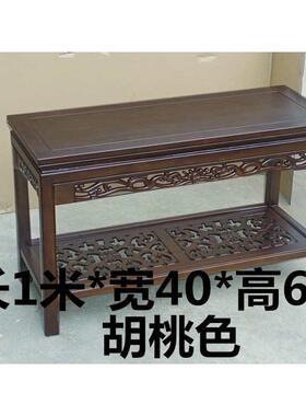 全实木沙发边几中式客厅室内放茶具鱼缸奇石盆景架子小桌子小茶几