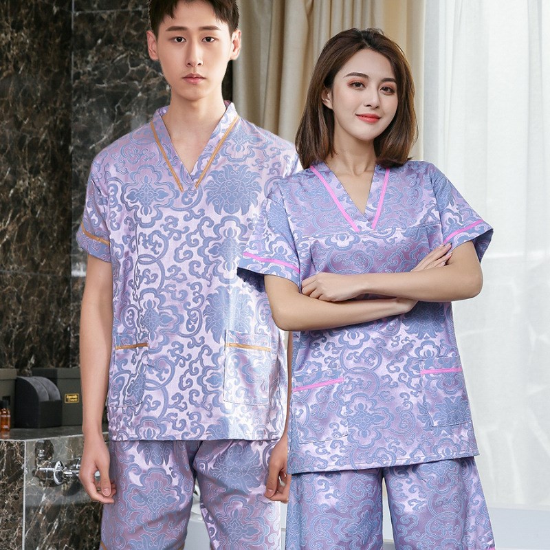 速发汗蒸服款棉侣情质装套男款桑拿服大码浴服按摩足疗客人汉蒸衣