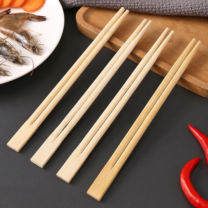 速发一次性筷子饭店专用立头连体独便碗筷家用卫生快餐竹筷方尖包