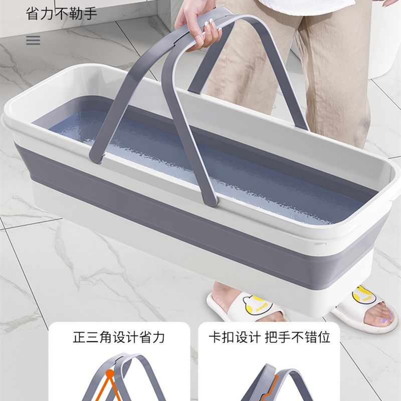 速发洗拖把桶长方形家用可单叠拖地胶水储棉海绵布清洗挤水桶拖把