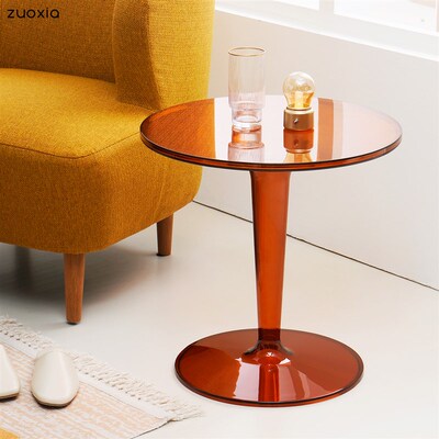 速发简约透明小茶几客形圆厅沙发边角几小户型设计移师动咖啡桌子