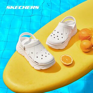 Skechers斯凯奇女鞋夏季厚底缓震洞洞鞋防滑泡泡鞋凉拖鞋111127