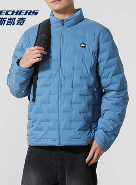 Skechers斯凯奇男子羽绒加绒外套梭织短款保暖运动上衣P423M013
