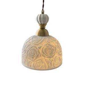 奶油日式床头小吊灯卧室复古中古壁挂玄关过道走廊餐厅侘寂风吊灯