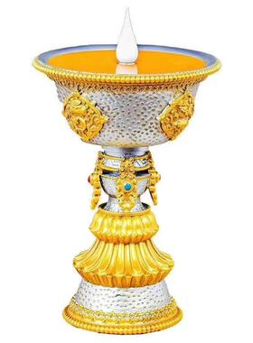 密宗法器藏传用品电子酥油灯长明供灯插电酥油灯摆件八吉祥