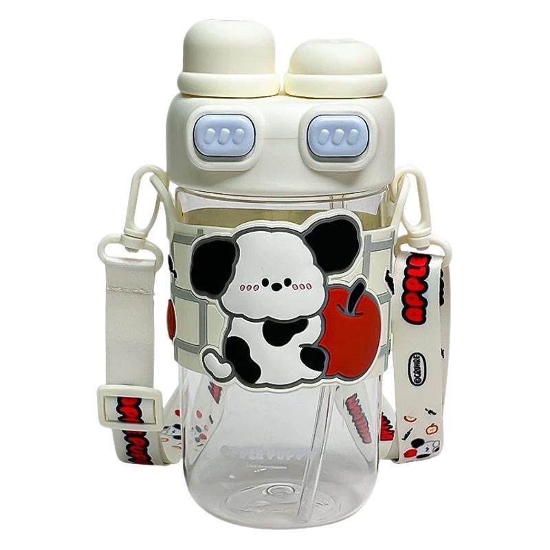 夏季大容量儿童塑料杯子卡通学生斜跨背带双饮水壶可爱便携饮水杯,户外/登山/野营/旅行用品,水杯,淘宝优惠券,粉丝福利购,淘宝优惠卷