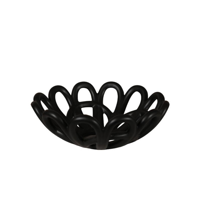 陶瓷水果盘客厅家用几收纳篮现NZD代意镂空果品茶篮艺术创软装饰