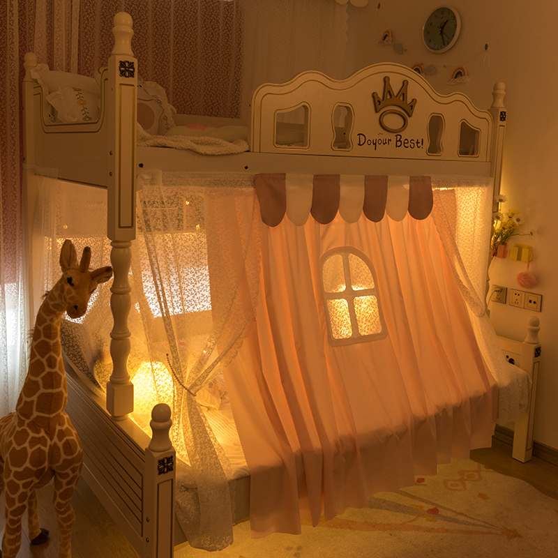 儿童蚊帐家用子母床22年新款卧室定制床帘上下铺公帘子围帘