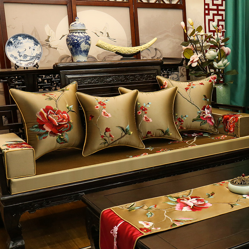 红木沙发坐垫罩中式实木家具座垫靠背可拆洗罗汉床垫子加厚防滑