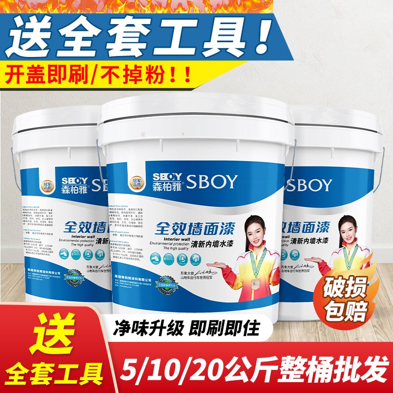 内墙乳胶漆室内自刷家用墙面修复白色墙漆环保刷墙涂料2g大桶装
