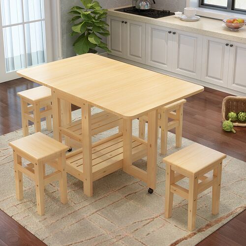 实木餐桌小户型伸缩餐桌长方形餐餐桌吃饭桌
