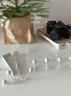 南岛宝社[门后挂钩]in免打孔无痕白色金属租房衣帽包挂钩