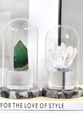 现代创意天然白晶簇水晶别墅样板间客厅酒柜玄关桌面软装饰品
