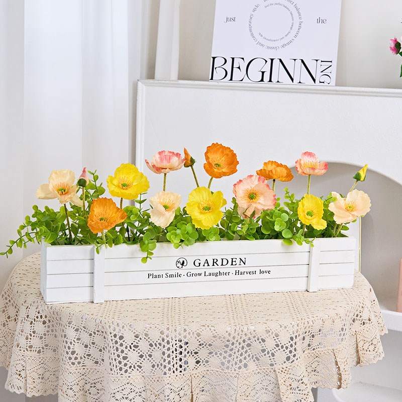 栅栏仿真花假花插花摆件客厅花园桌面遮挡装饰插花束绿植盆栽摆设