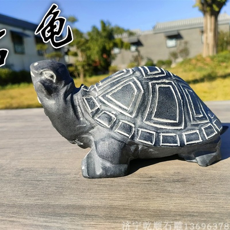石雕石头乌龟青石雕刻乌龟庭院鱼缸造景家居装饰石龟雕刻