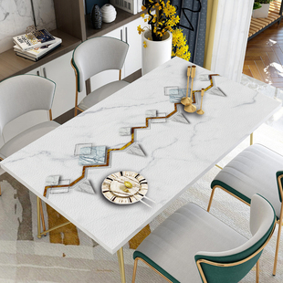 硅胶皮革桌垫防油防水防烫仿大理石纹餐桌垫高级感隔热茶几垫桌布