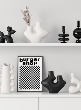 zon 现代抽象家居软装饰品客厅电视柜级感样板间酒柜