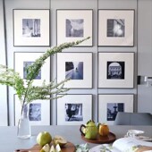 级感铝合金方形六九宫格洗照片挂墙艺术微喷装 裱打印加相框定制