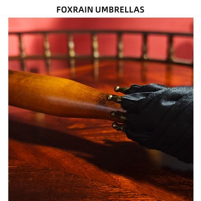 Foin复古olid一体式枫木弯柄长柄伞绅士贵族高级感雨伞定制