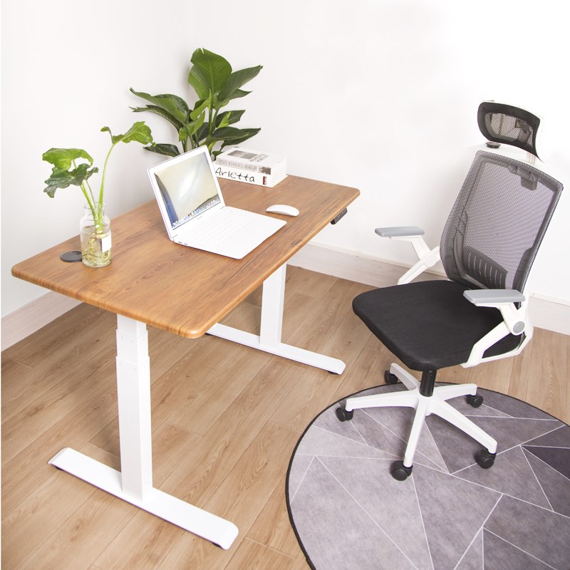 定制电动升降桌腿电脑办公学习工作台桃实木自动桌脚桌架书桌