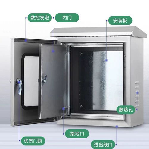 室外配电箱层门仪表控制柜关按钮箱布线防水监控箱