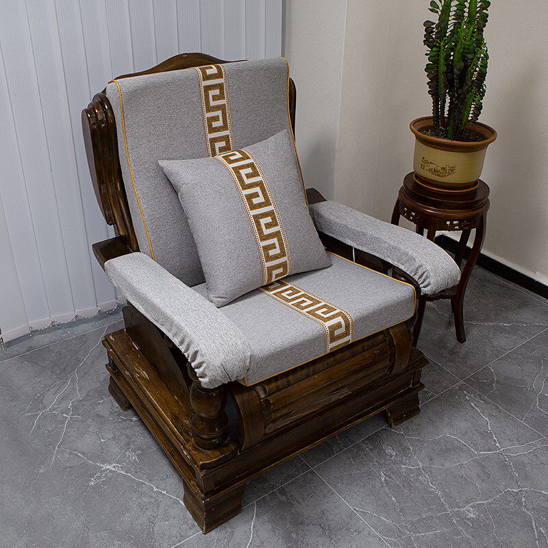 冬季老式沙发垫带靠背连体红木沙发坐垫实木联邦春秋椅座垫防滑