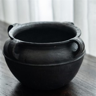 几多黑陶藏区手作传统四耳锅