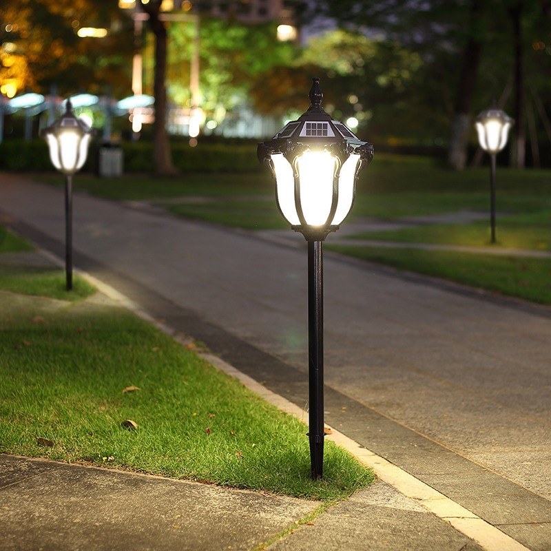 欧式太阳能户外庭院灯lred防水草地灯地插家用花园别墅室外草坪灯