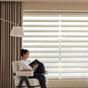 新款香格里拉梦幻蝴蝶帘罗马帘书房内开窗遮光升降透景帘百叶窗帘